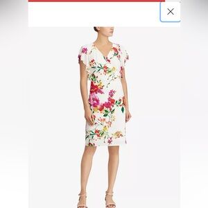NWOT Lauren Ralph Lauren Women's Faux-Wrap Floral Jersey Dress  size 8
